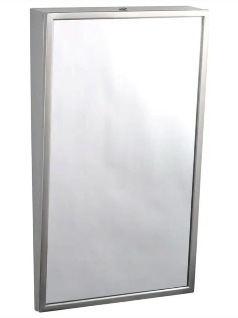 MorningRo Fixed Tilt Mirror 18" Width x 30" Height 304 Stainless Steel Frame Fixed Position Tilt Mir