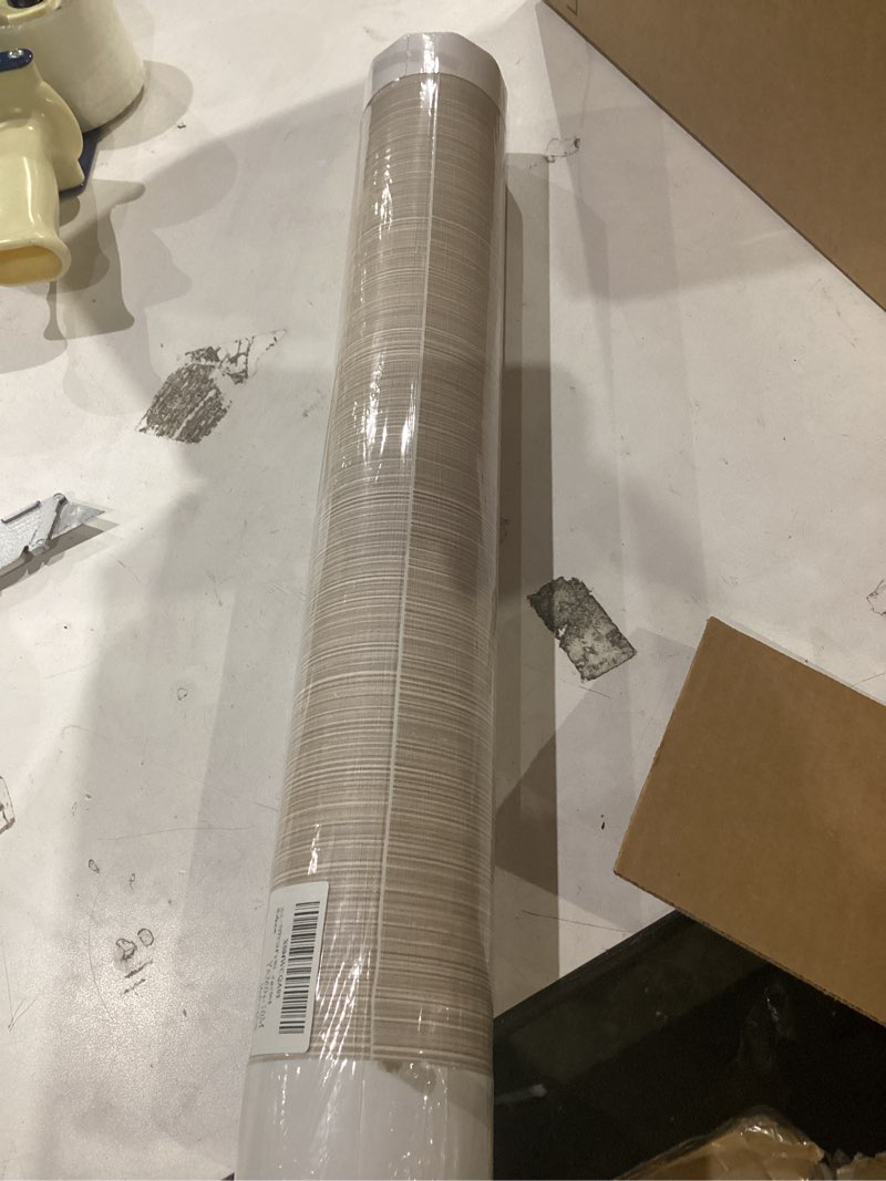 Condition photo showing Good Condition for 20.8" x 393.7" grasscloth peel and stick wallpaper, textured wallpaper for decor bedroom kitchen cabinet beige 20.8" x 393.7"