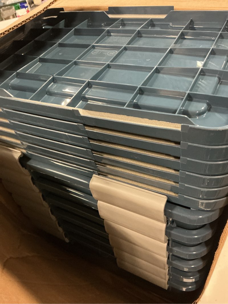 Condition photo showing Good Condition for IRIS USA WeatherPro 19 Qt Eco-Friendly Storage Bins with Lids, 6 Pack, BPA-Free Plastic Gasket Box with Tight Latch and Seal, Stackable Nestable Tote Tub - Navy 19 Qt. - 6 Pack