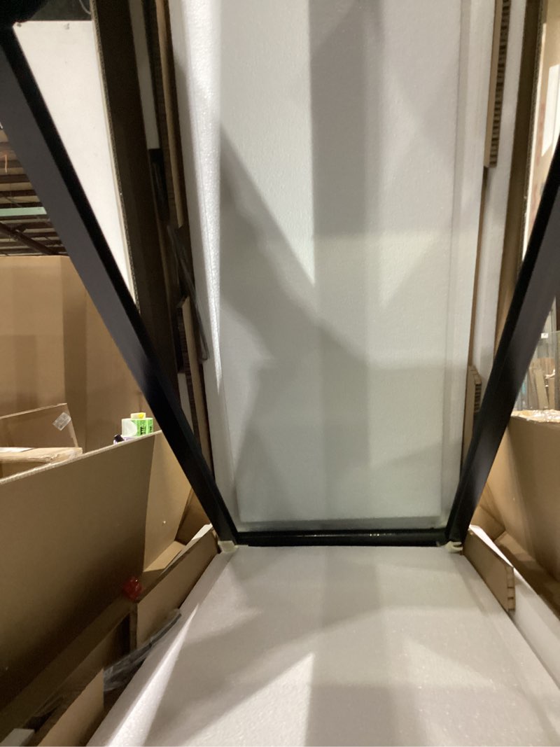 Condition photo showing New/Like New for MIRUO Over The Door Mirror Full Length with Hanging Brackets, or Leaning Against Wall Mounted On Wall, Door, 44''x18'', Black (A-MR02001- AM002) 44"x18" Black (Door Mirror)
