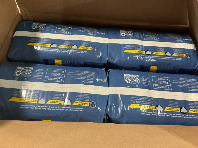 Condition photo showing New/Like New for tena protective adult incontinence underwear for men, maximum, xxlarge, gray, disposable, 56 count (new size update)