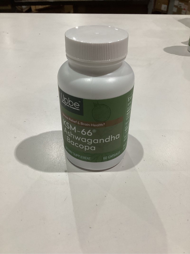 Condition photo showing New/Like New for ashwagandha supplements for women & men - ksm-66® with bacopa & milk thistle, 60 vegan capsules - stress relief, mood, cortisol support, extra strength ashwagandha capsules 1