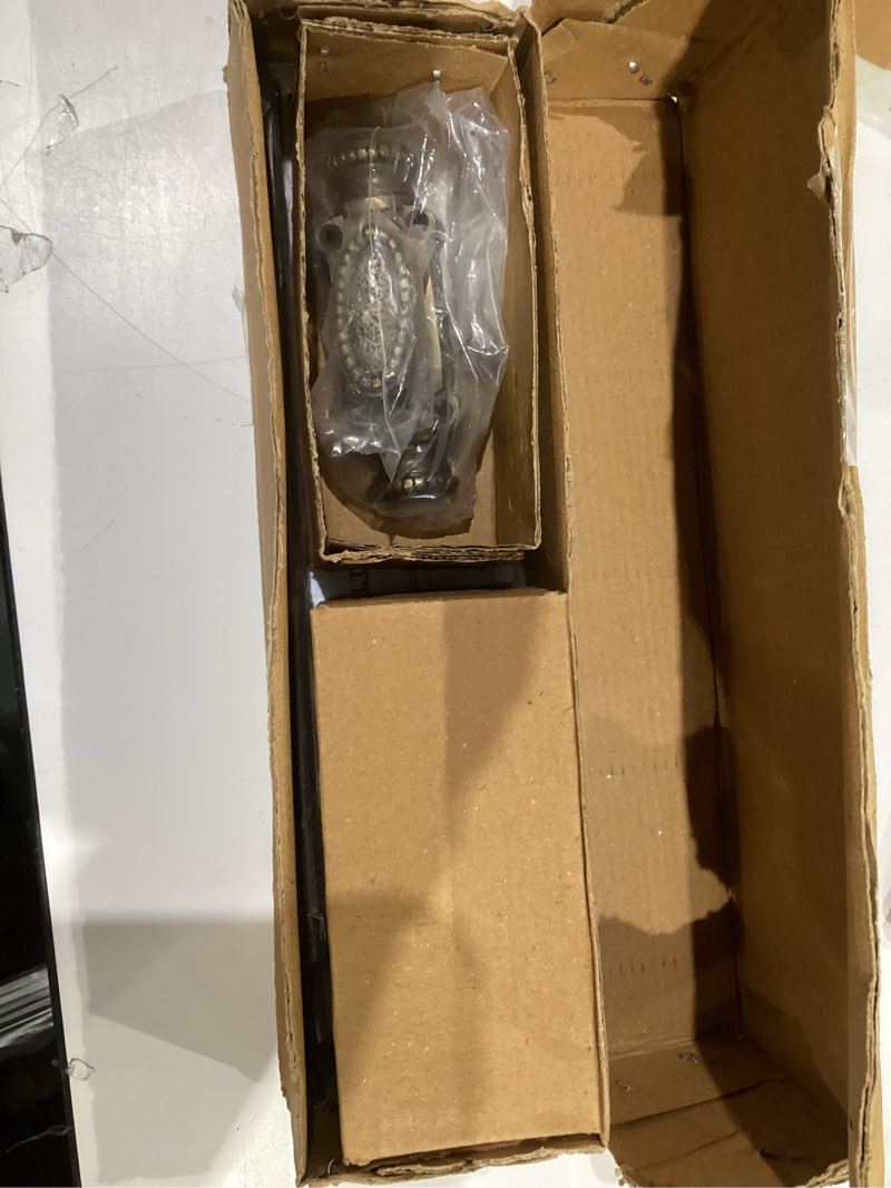 Condition photo showing New/Like New for antique brass cremone bolt set - solid brass cabinet hardware with 2' rods & handle, perfect for cabinets & restoration projects, easy one-side operation for timeless charm