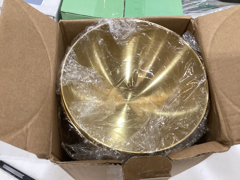 Condition photo showing New/Like New for nuogo 10 pcs gold bowls 5.9 inch stainless steel mixing bowls decorative esthetician bowl for facial metal serving bowl for holiday birthday party wedding baking prepping salad fruit soup 5.9 inch gold 10