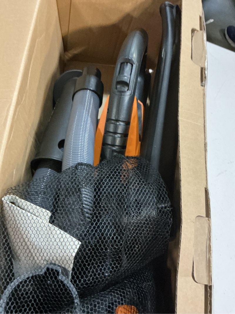 Condition photo showing As Is for worx cordless leaf blower, electric blowers for lawn care with 120 mph & 2.7 lbs, long nozzle design for narrow spaces with cleaning attachments, battery & charger not included, wg545.9 120mph 20v blower/tool only