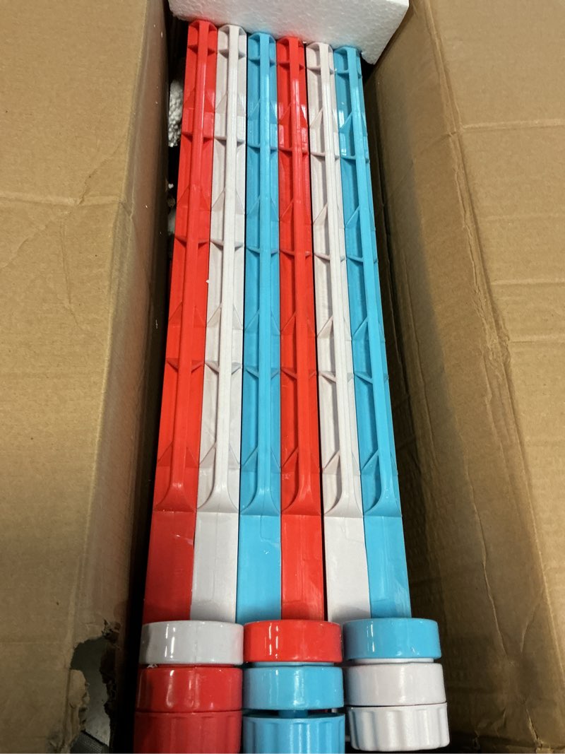 Condition photo showing Good Condition for regalo safety 192-inch super wide baby gate and play yard, 2-in-1 convertible plastic baby gate, extra wide safety barrier, hardware mounted, adjustable panels for openings, ages 6–24 months red, white and blue