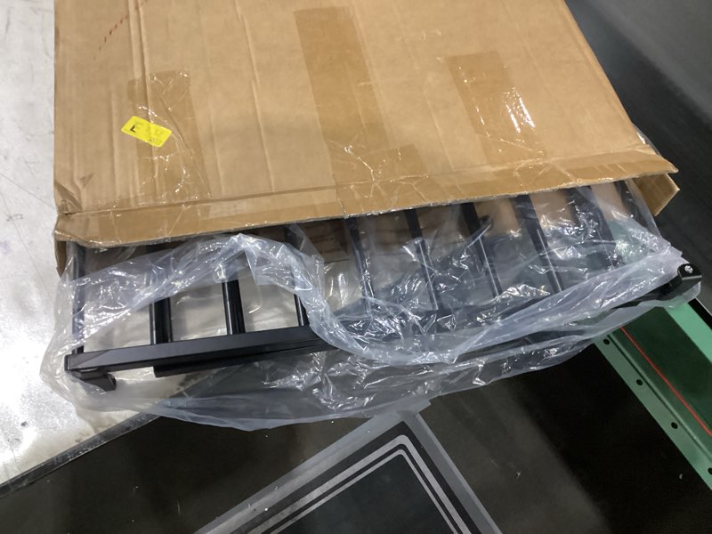 Condition photo showing New/Like New for Babelio 34" Tall No Bottom Bar Baby/Dog Gate for Stairs, House and Doorways, 29.7-46.5" Auto Close Safety Pet Gates with Large Walk Thru Door, Hardware Mount, Black Boundless - Black 29.7-46.5"W x 34"H