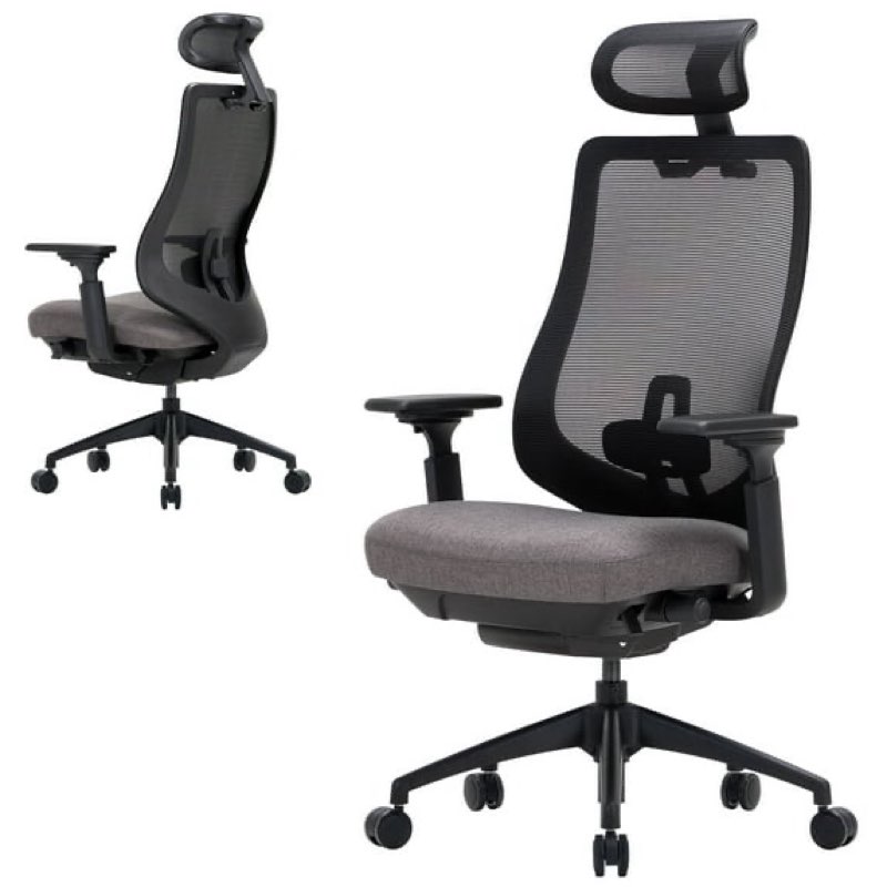 High Back Ergonomic Mesh Office Chair with Lumbar Support -Comfortable Computer Desk Chair with Adjustable Headrest & Tilt Lock,Dark Grey