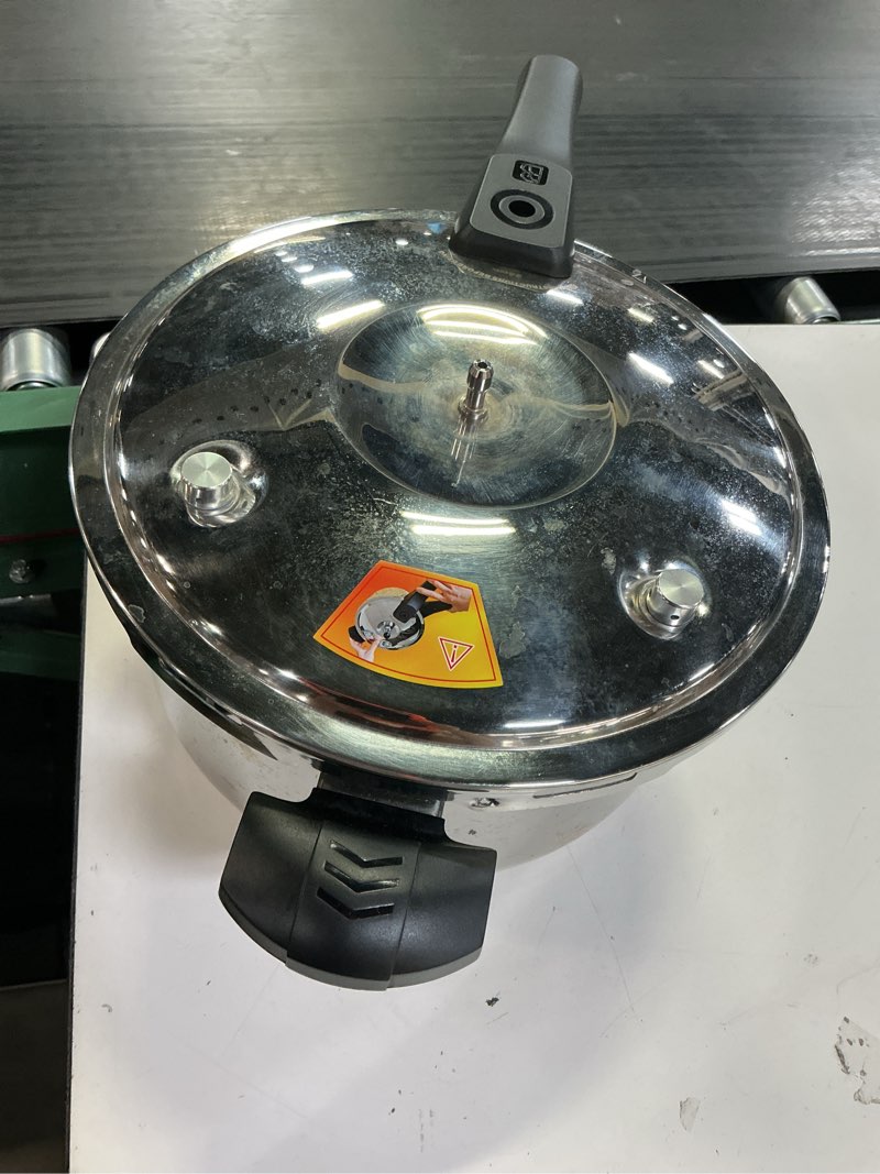 Condition photo showing As Is for similar small pressure cooker, mini aluminum alloy pressure cooker with magnetic bottom, safety and durable compact pressure canner compatible for induction cookers and gas stoves (3l)
