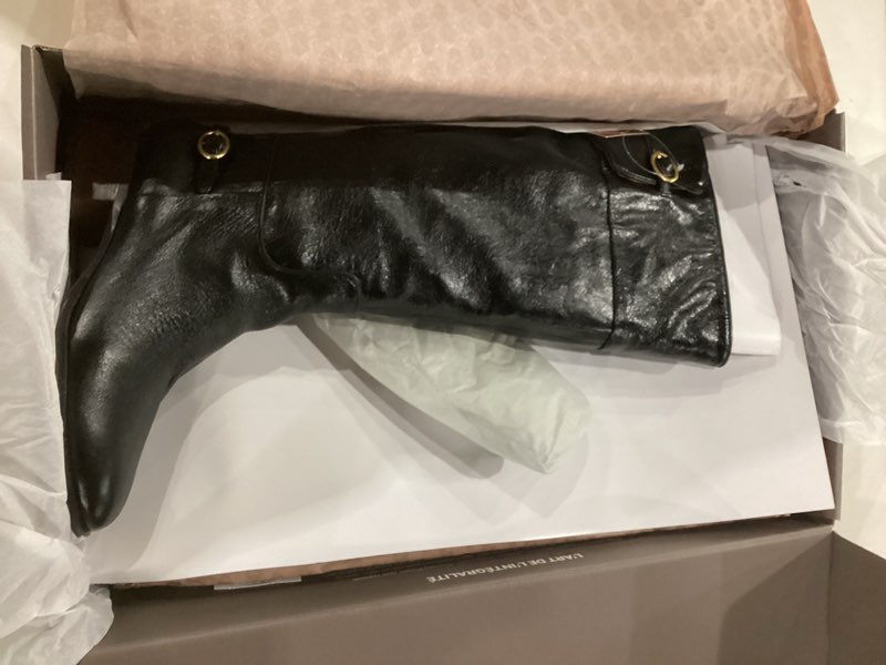 Franco Sarto Womens Jazrin Tall Riding Boots Black Wide Calf Leather 5.5 M