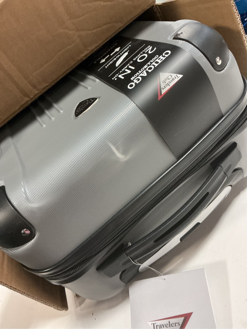 Condition photo showing Good Condition for travelers club chicago hardside expandable spinner luggage, charcoal, 22" carry-on 22" carry-on charcoal