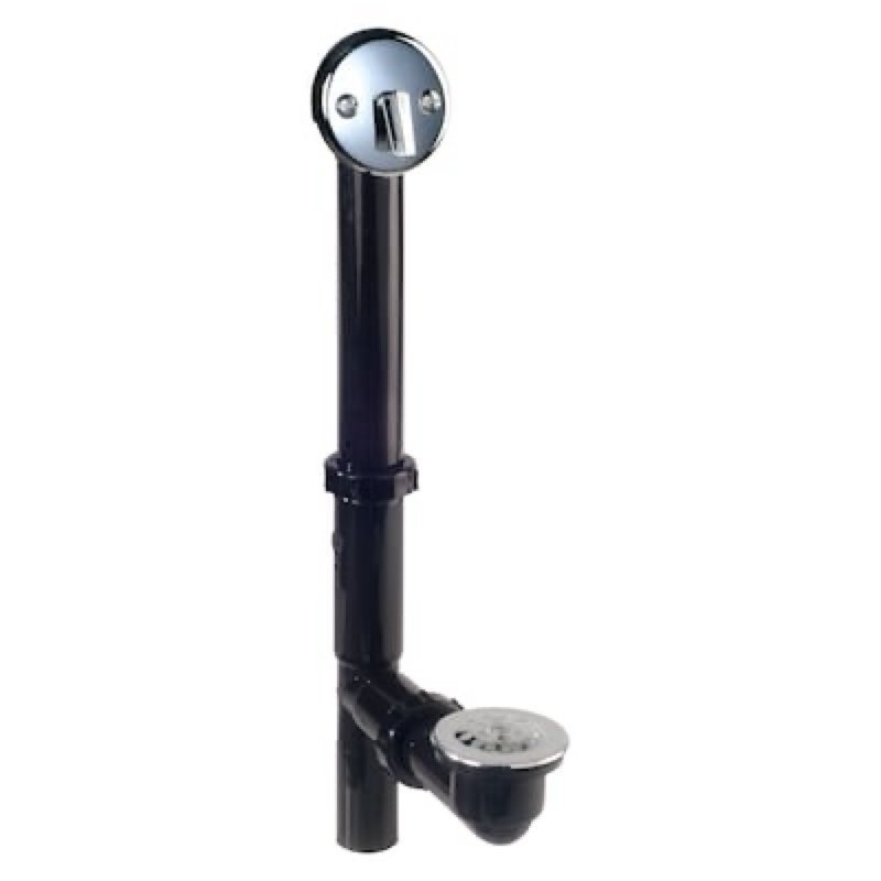 Dearborn 1-1/2-in Polished Chrome Black/Polished Chrome Triplever Drain with Plastic Pipe Included