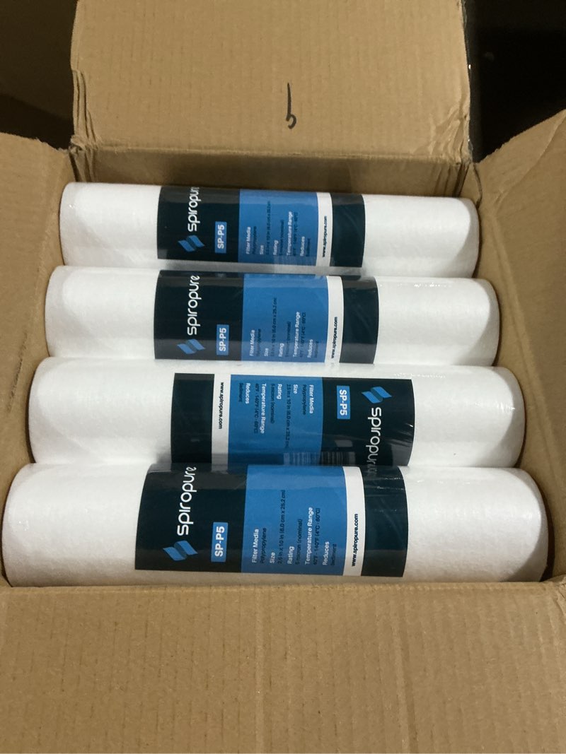 Condition photo showing New/Like New for spiropure sp-p5 10x2.5 5 micron spun melt-blown polypropylene sediment water filter cartridge sdc-25-1005 p5 155014-43 (case of 24)