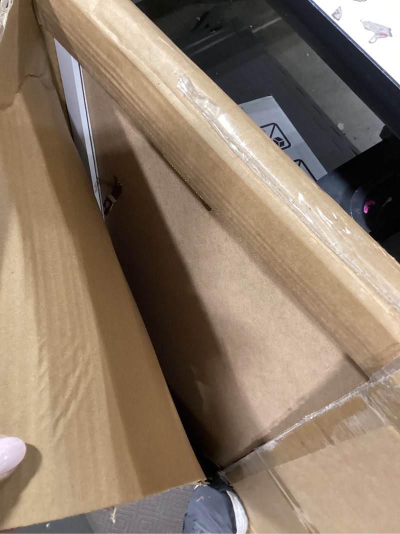 Condition photo showing Good Condition for jcjmy 24x30 picture frame with 20x24 mat, display photo 20x24 with mat or 24 x 30 without mat, wall hanging large 24 by 30 poster frame with plexiglass, white white 24x30 inch