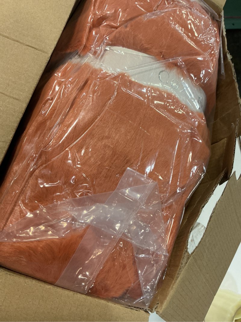 Condition photo showing New/Like New for cozy bliss faux fur throw blanket for couch, fuzzy soft plush thick bubble blanket for sofa bedroom living room, 60 * 80 inches burnt orange burnt orange twin(60" x 80")
