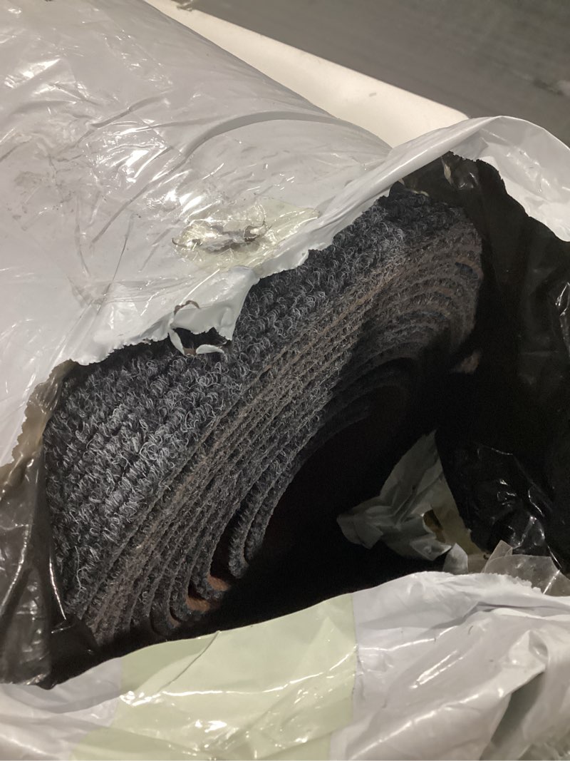 Condition photo showing Good Condition for jxgzyy Runner Rugs 3 x 16.4ft, Non Slip Entrance Doormat, 0.25” Thickness Indoor Outdoor Carpet Runner with Rubber Backing, Waterproof Custom Size Heavy Duty Floor Mat for Hallway Laundry Patio Dark Grey Striped 2'11" x 16'5" (Rectangular)