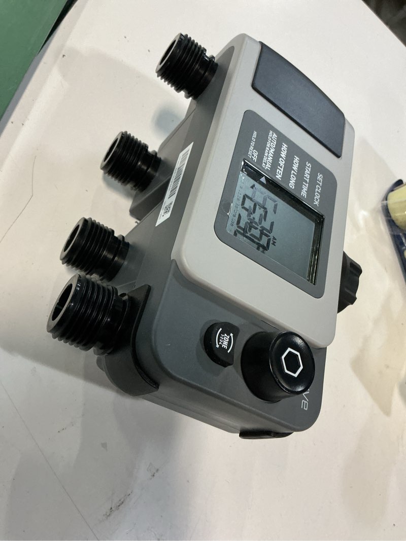 Condition photo showing As Is for orbit b-hyve xd 4-port smart hose watering timer with wi-fi hub - app controlled irrigation timer - smart weathersense auto watering - multi valve yard irrigation system - 24634