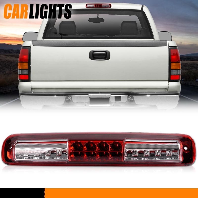 litzland LED 3rd Cargo Brake Light Assembly Fit for 2007-2013 Chevy Sliverado 1500 Rear Center Cab Roof Tail Cargo Lamp Clear Lens High Mount Brake Tail Light Fit for 2007-2013 GMC Sierra 1500