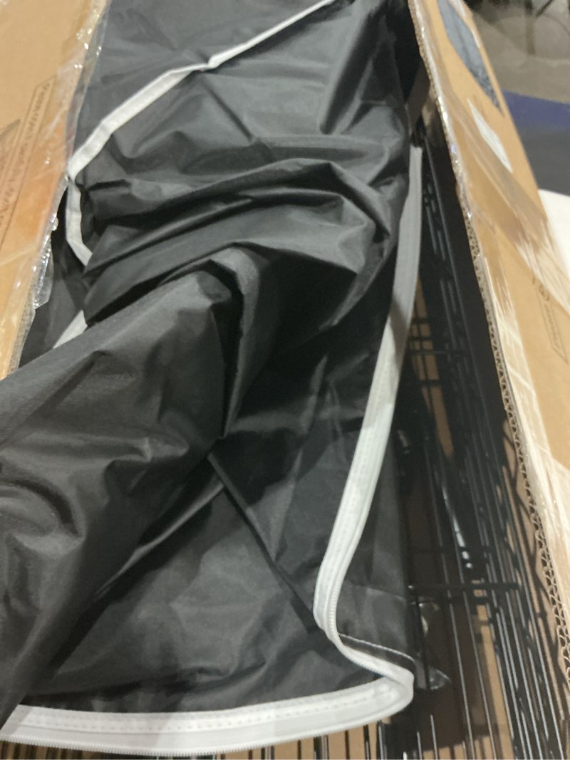 Condition photo showing Good Condition for ulifhome p6c rolling clothes rack with cover, covered clothing racks heavy duty, portable closet for hanging clothes, garment racks on wheels, black closet rack with black cover, max load 365lbs black rack with black cover p6c