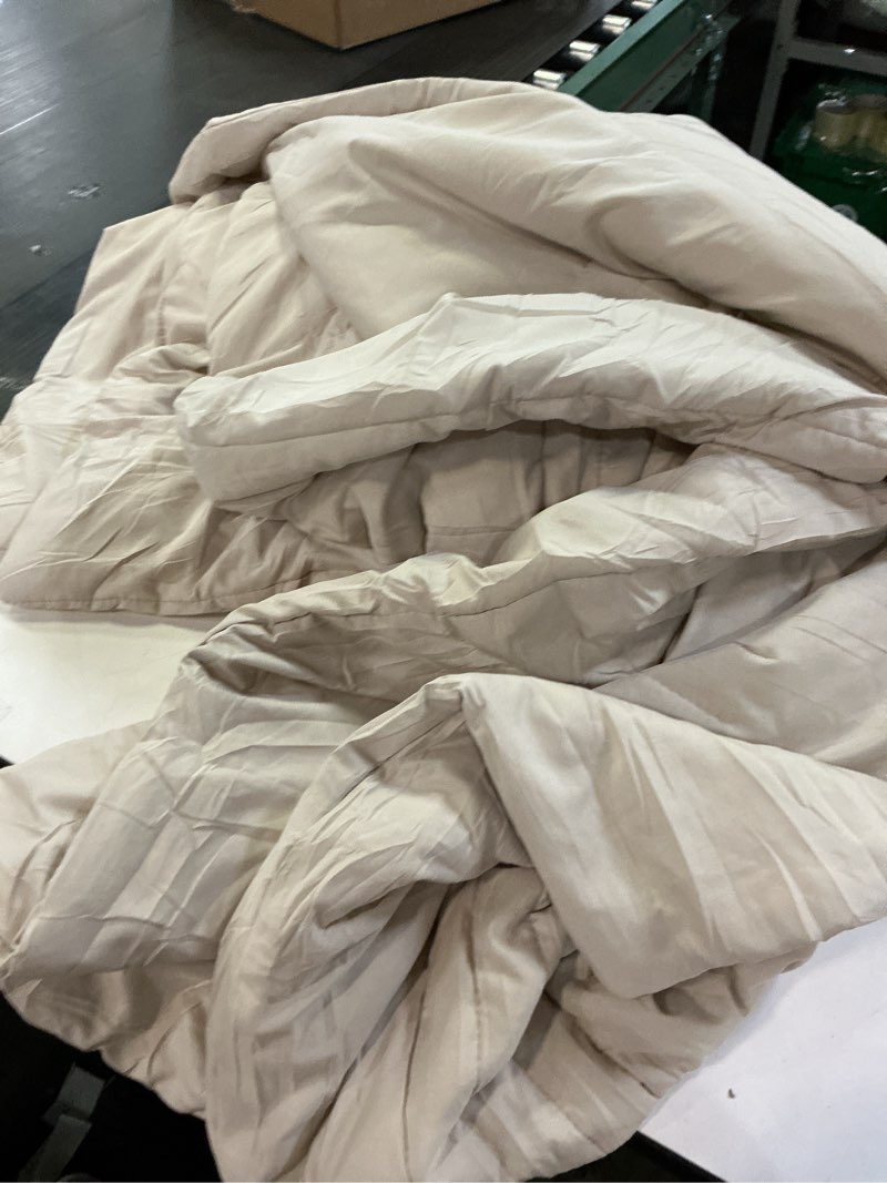 Condition photo showing As Is for Monbix Queen Comforter Set - 7 Pieces Beige Bed in a Bag Queen Bedding Sets with Comforters, All Seasons Comforter Bed Set with Sheets,Pillowcases & Shams Apricot Beige Queen(90"X90")