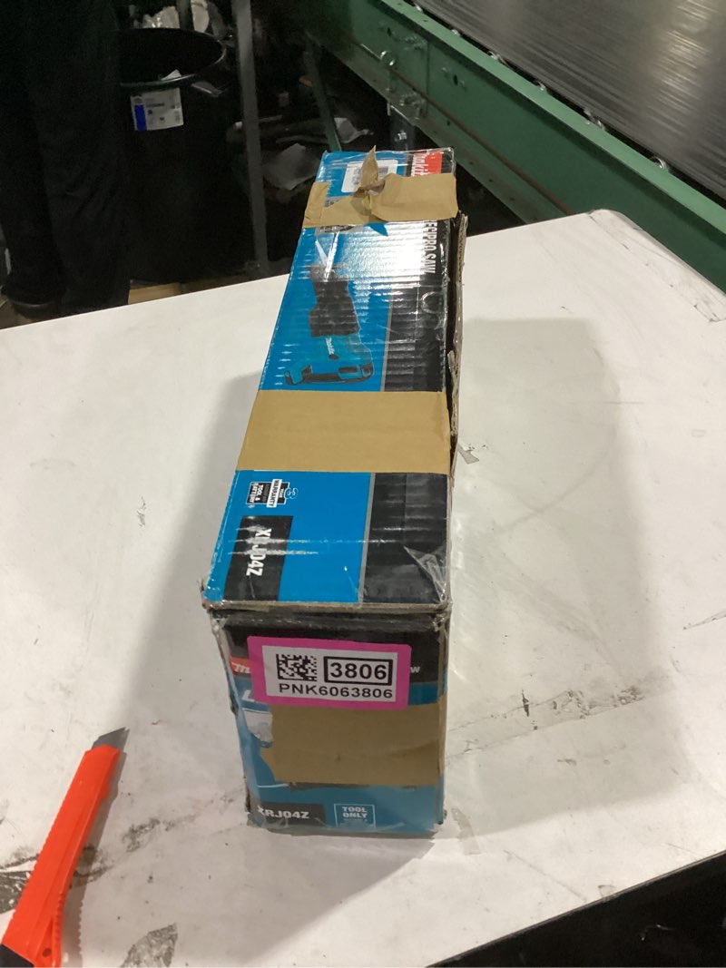 Condition photo showing New/Like New for makita xrj04z 18v lxt lithium-ion cordless recipro saw, tool only, blue bare tool saw