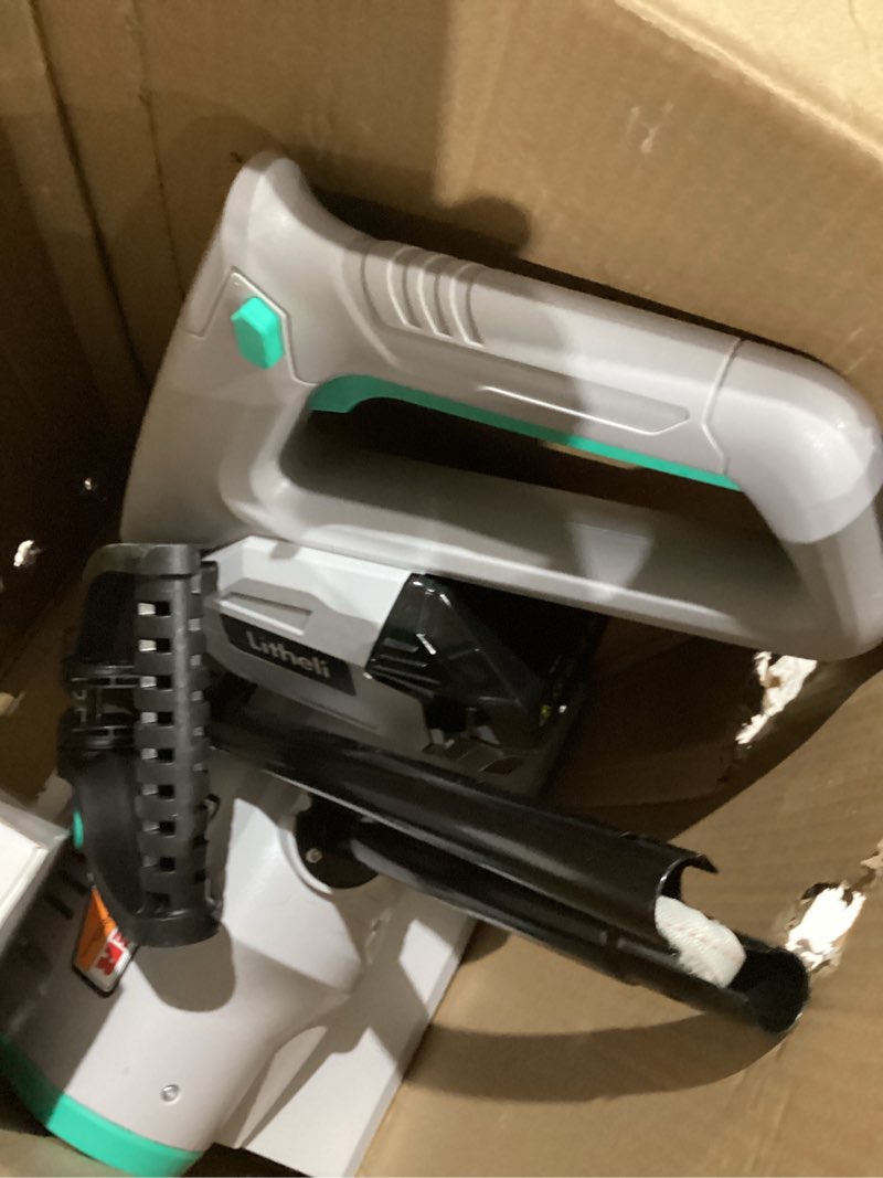 Condition photo showing As Is for Litheli Cordless Snow Shovel, 20V 12-Inch Battery Powered Snow Thrower, Battery Snow Blower with Auxiliary Handle, with 4.0Ah Li-ion Battery & Charger