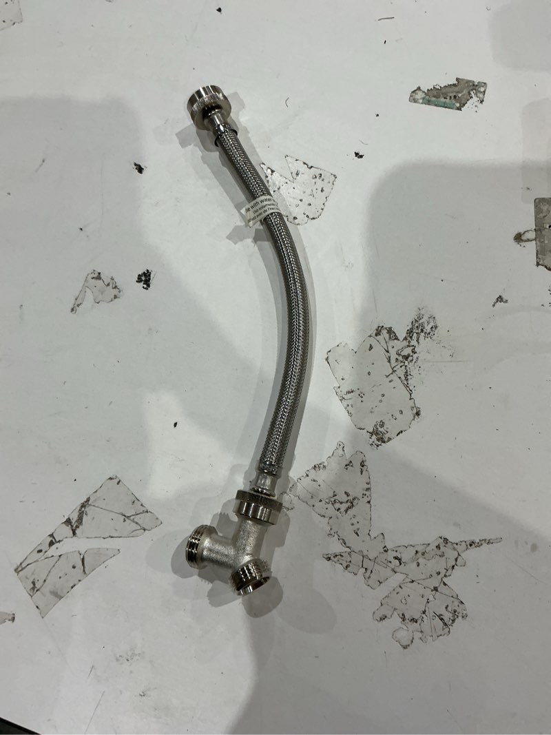 Condition photo showing As Is for 3/8 to 7/8 toilet supply line, biveah stainless steel braided toilet connector hose 22 cm for tank, kgs002