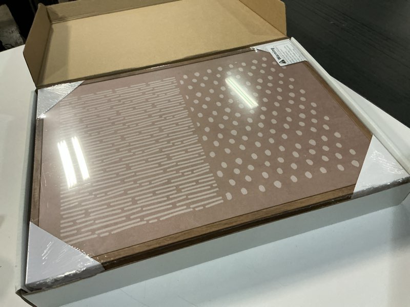 Condition photo showing New/Like New for KUVIOKE Boho Mid-Century Modern Wall Art Framed Neutral Retro Minimalist Geometric Prints Rustic Boh