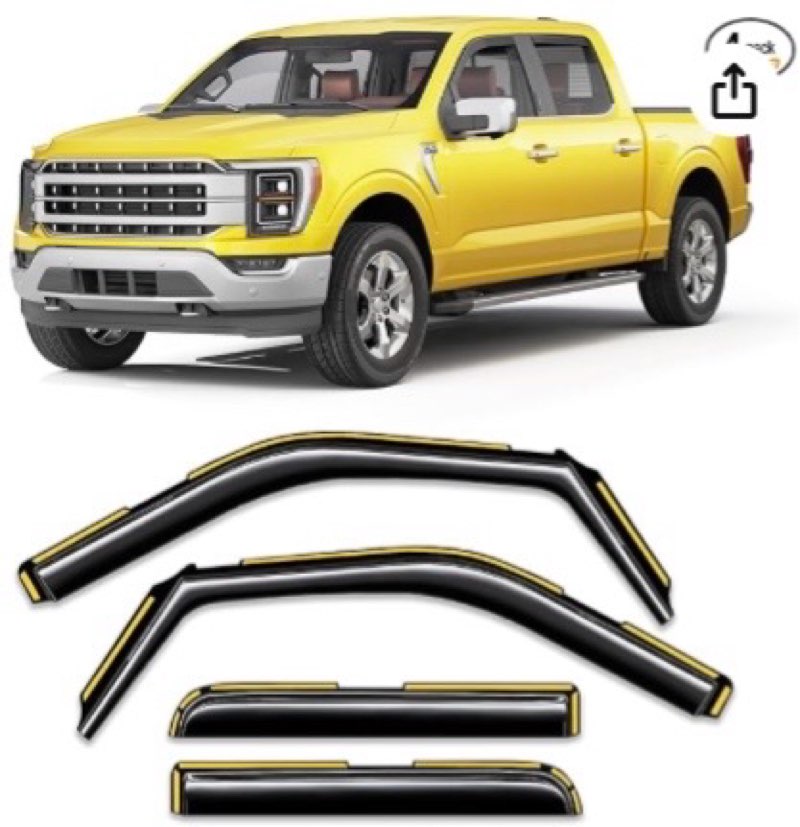 Goholy in-Channel Window Rain Guard for Ford F150 2021 2022 2023 2024 2025 2026 SuperCrew Truck Rain