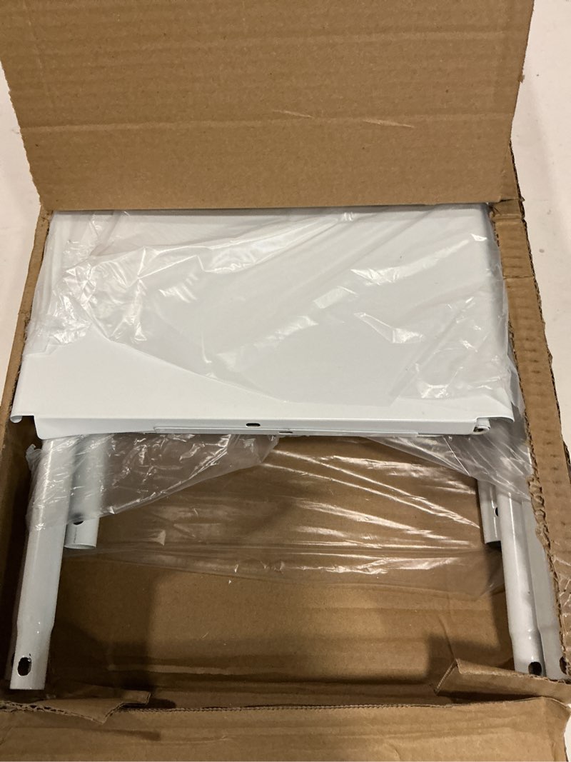 Condition photo showing Good Condition for over the washer and dryer storage shelf, 3 tier laundry room metal drying rack with towels hangers, space saver organizer for hanging clothes and towels (metal white sl2)