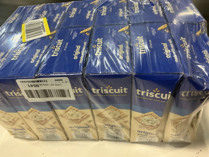 Condition photo showing New/Like New for (18 may 2026) triscuit hint of sea salt whole grain wheat crackers, vegan crackers, 6-8.5 oz boxes (pack of 2) 8.5 ounce (pack of 12)
