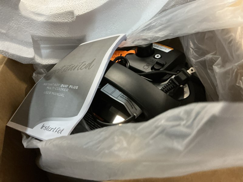 Condition photo showing Good Condition for instant pot duo plus 9-in-1 multicooker, pressure cooker, slow cook, rice maker, steamer, sauté, yogurt, warmer & sterilizer, includes app with over 800 recipes, stainless steel, 6 quarts