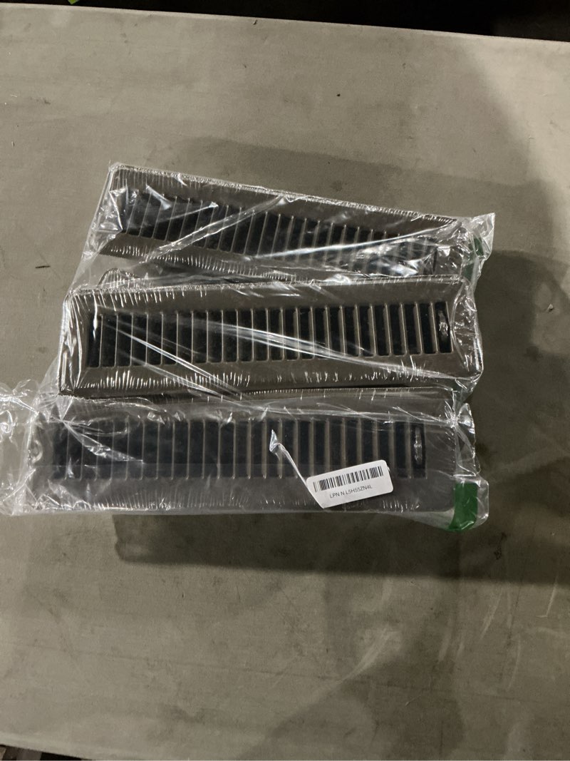 Condition photo showing New/Like New for 4 Pcs 2" x 12" Floor Register Vents RV Vent Cover Heavy Duty Metal Register Vent for Mobile Home Floor Heater (Brown)