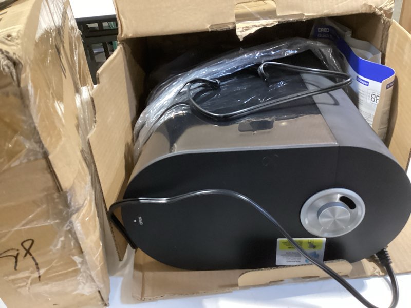 Condition photo showing As Is for dreo 6l humidifiers for bedroom, smart warm & cool mist for large room, 60hr quiet runtime for baby, plant, humidity sensor, indicator light, 12h timer, google/alexa, black