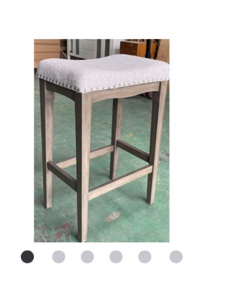 allen + roth Hoatley Bar Height Upholstered Bar Stool - Grey