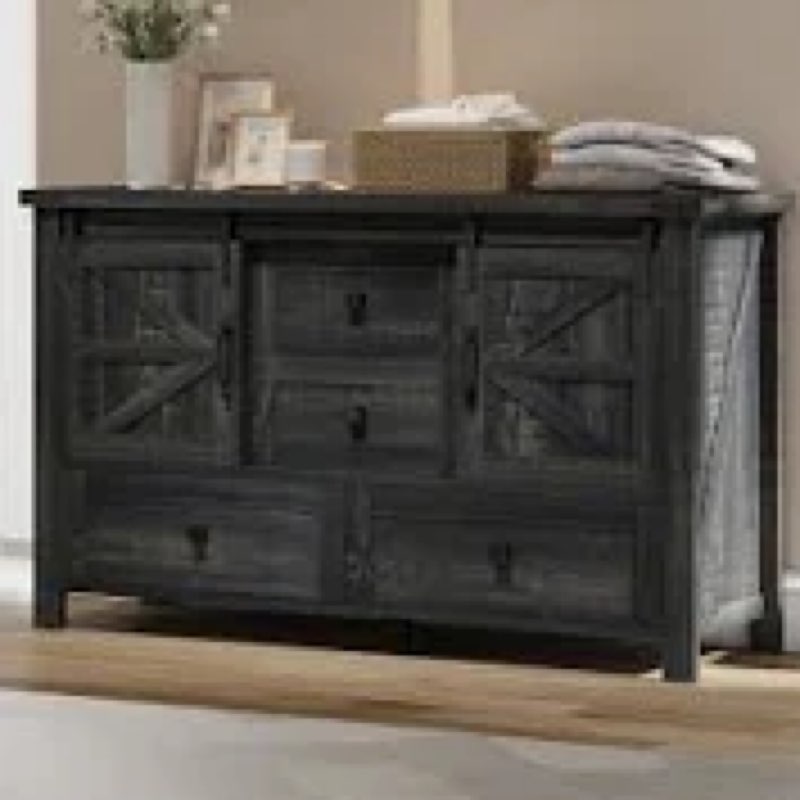 48" W Farmhouse Dressers With 2 Sliding Barn Doors