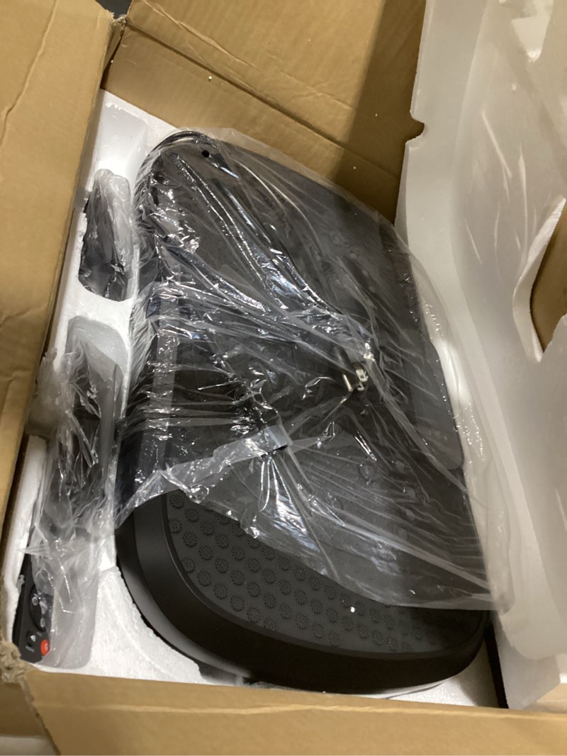 Condition photo showing As Is for vibration plate exercise machine vibration platform for weight loss, vibration plate for lymphatic drainage whole body power shaker home workout equipment thsd0880-black
