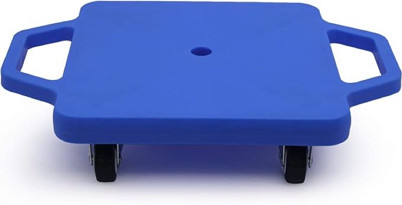 kids sitting board with universal wheels - safety plastic scooter for kids ages 6-12 - manual sport scooter with handles for gym class