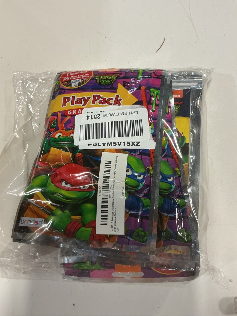 Condition photo showing New/Like New for Set Of 15 Teenage Mutant Ninja Turtles Play Packs Fun Party Favors Coloring Book Crayons Stickers