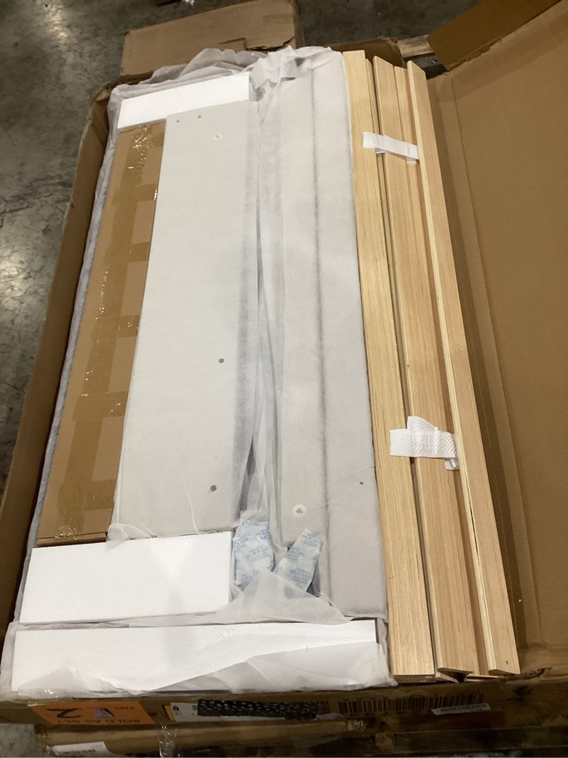 Condition photo showing As Is for (incomplete ))))))))merax full size canopy platform bed with trundle & 3 storage drawers, modern upholstered house bed frame in solid pine wood, spacious dreamy furniture for bedroom, beige