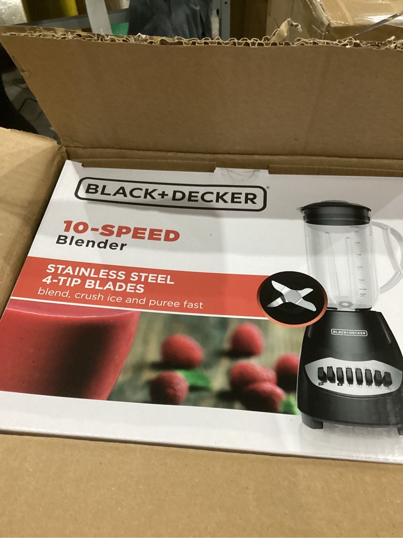 BLACK+DECKER Crush Master Blender, 10-Speeds with Stainless Steel Blades, Black, BL2010BP