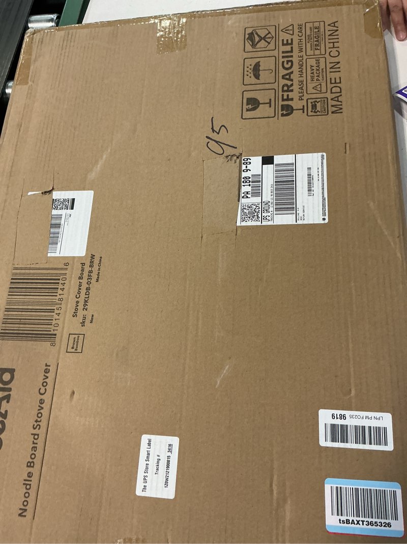 Condition photo showing New/Like New for spaceaid noodle board stove kitchen cover with handles, top covers for gas burners and electric stove, oven decor accessories wood tray for countertop, brown bamboo 29.5"w x 22"d x 2.1"h brown bamboo