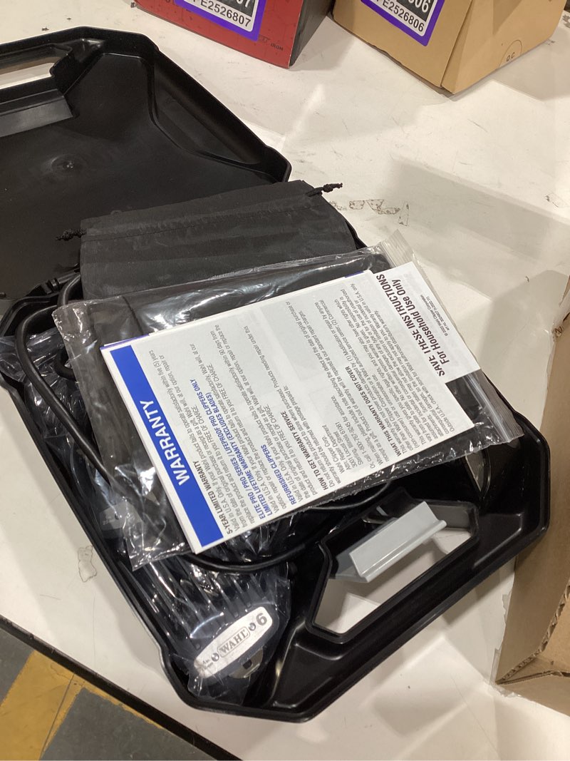 Condition photo showing As Is for Wahl USA Elite Pro High-Performance Corded Home Haircut & Grooming Kit for Men – Electric Hair Clipper – Model 79602M 20 Piece Set