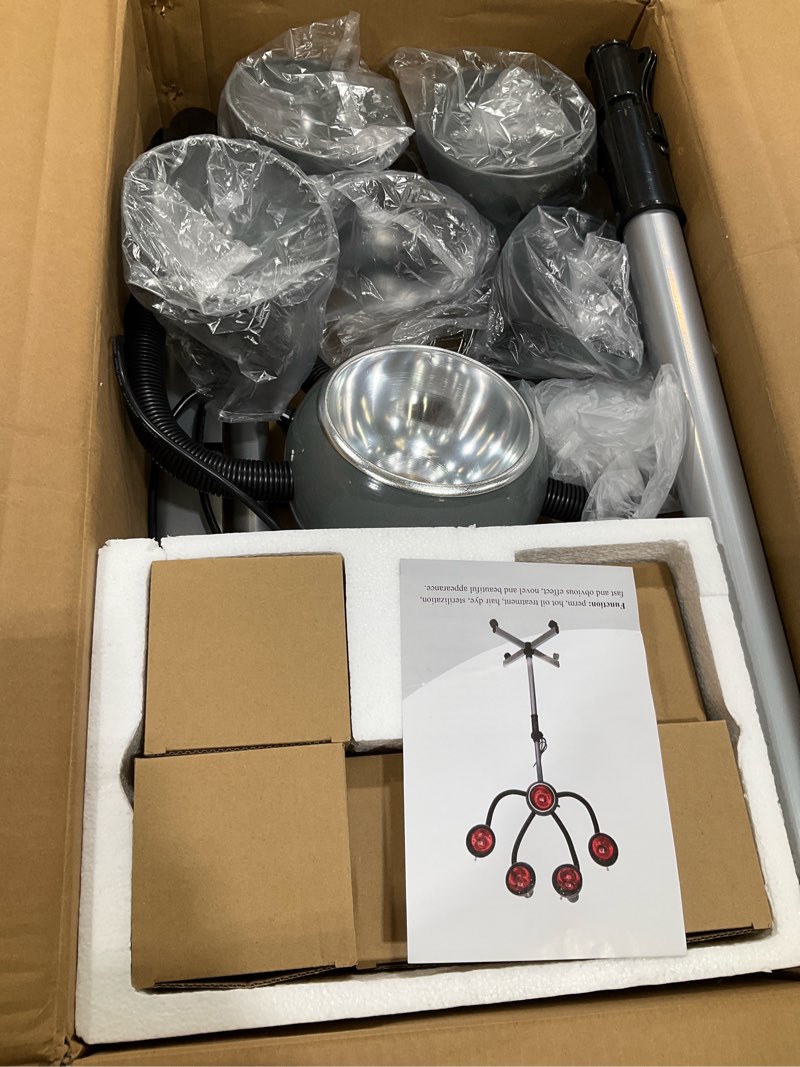 5 head 750w infrared heat lamp red light portable floor hair dryer stand up color processor styling 