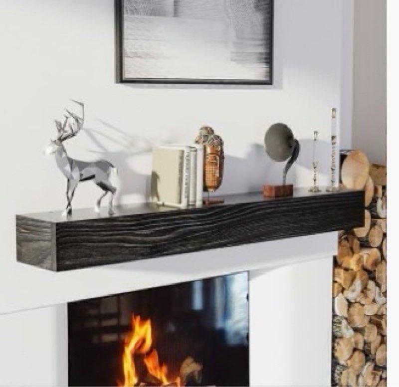 boscomondo fireplace mantel, handcrafted rustic from solid pine, wall-mounted floating farmhouse she