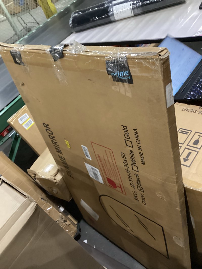 Condition photo showing Good Condition for CIRCUMI Arched Wall Mirror, 30"x50" Black Arched Mirror with Tempered Glass, Metal Frame, Large Size