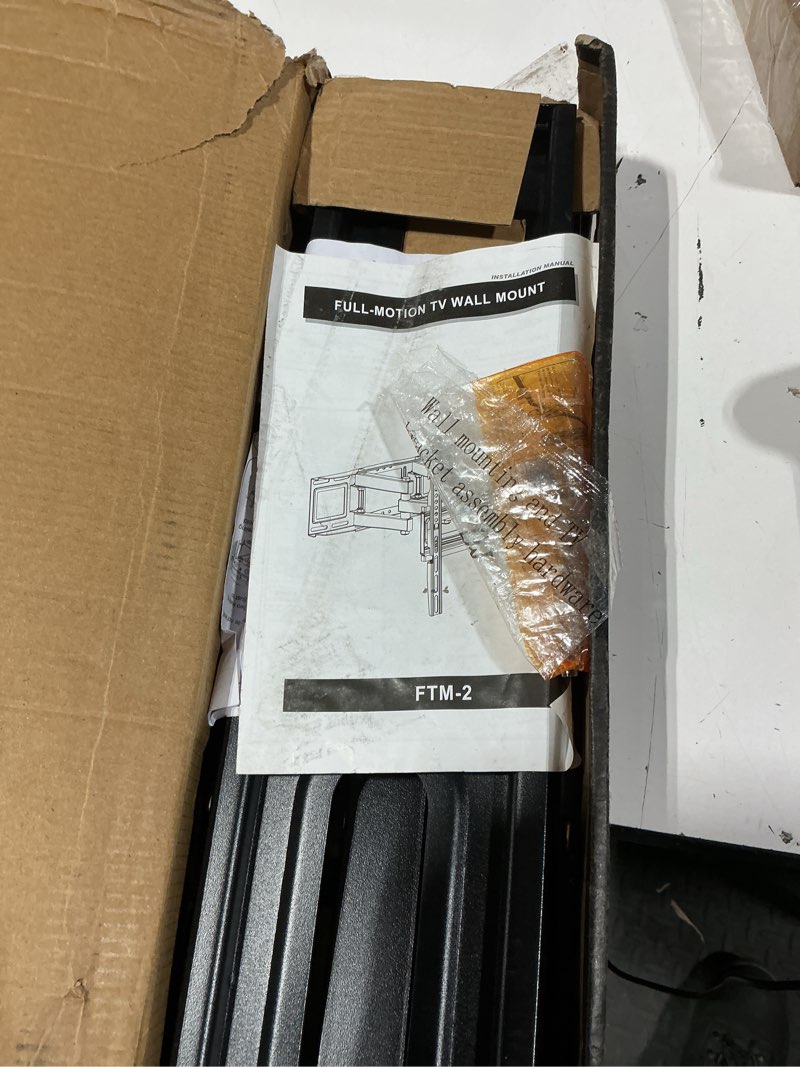 Condition photo showing Good Condition for iworkboard 50 55 65 inch full motion tv wall mount for 32-70 inch tv bracket, dual articulating arms mount, tilt swivel extension level, max vesa 400x400mm, 16" studs, 110 lbs,fit most 40 43 50+ tvs full motion 32-70 inch & 16'' studs