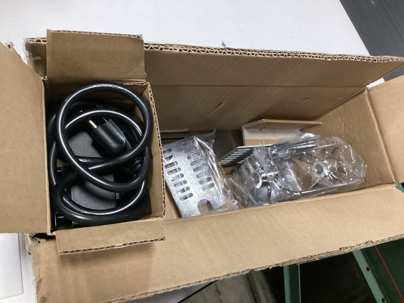 Condition photo showing As Is for only fire Universal BBQ Grill Rotisserie Kit for Most Gas Grills, Include 110V 4W Electric Motor, 4-Prong Meat Forks and 28" Square Spit Rod