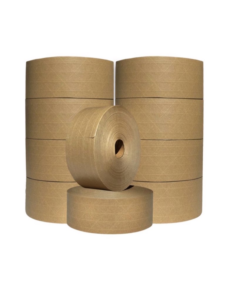 3M Water Activated Paper Tape 6147, Natural, Performance Reinforced, 3 in x 450 ft, 10 per case Tape 6147 Nature