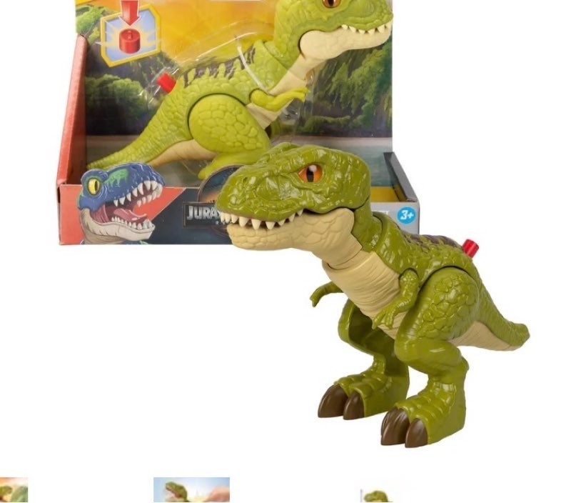 fisher-price imaginext jurassic world rebirth tyrannosaurus rex dinosaur action figure with motion